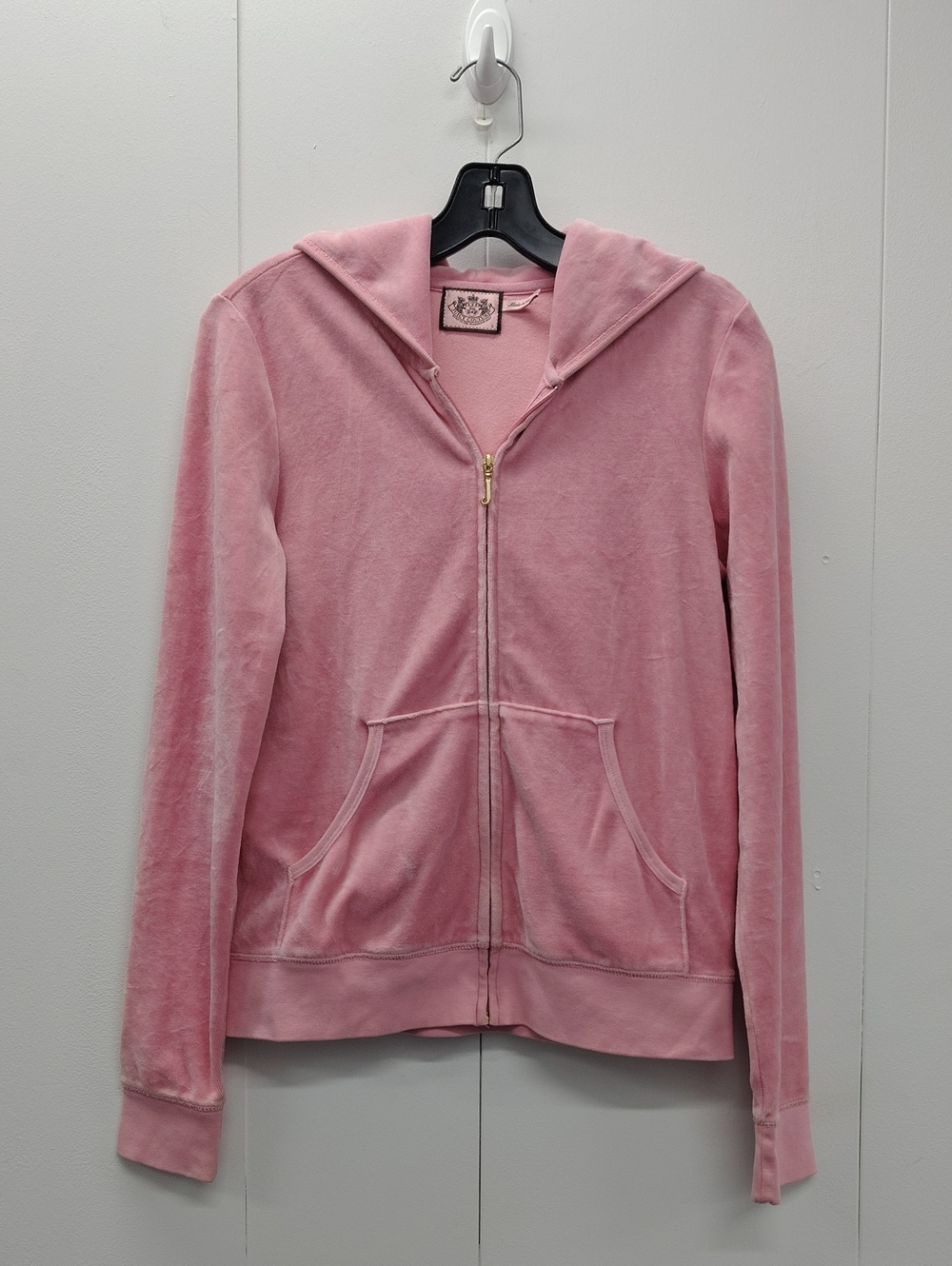 Juicy Couture Y2K Pink Velour Zip-Up Hoodie Size L